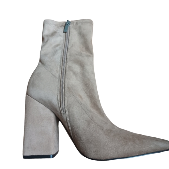 Mark Fisher Womens Tan Brown Suede Pointed Ankle Boots Cone Heel Size 7 - Picture 3 of 9